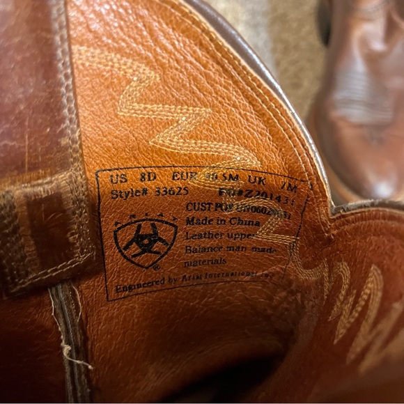 Ariat Sedona Leather Western Boot Cowboy Classic Work Boot Comfort Brown Size 8D - Picture 6 of 7